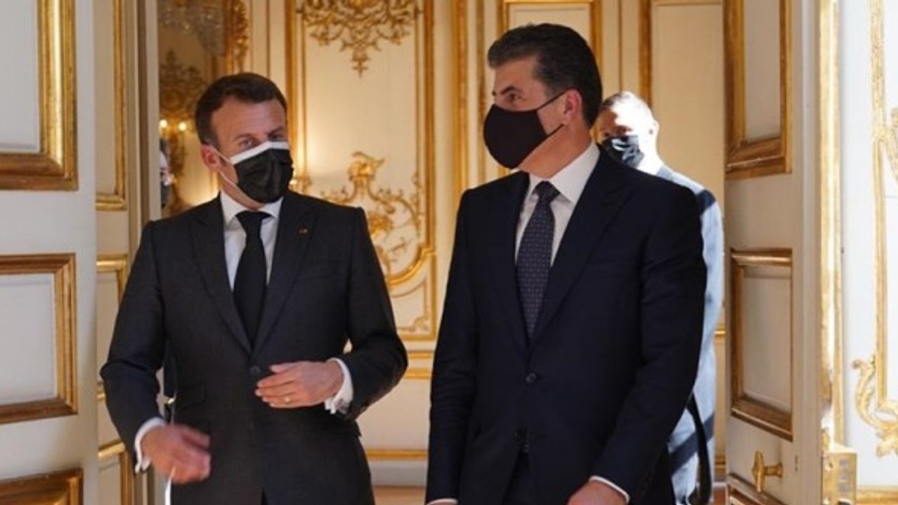 Fransa Cumhurbaşkanı ve IKBY Başkanı Barzani Paris'te bir araya geldi