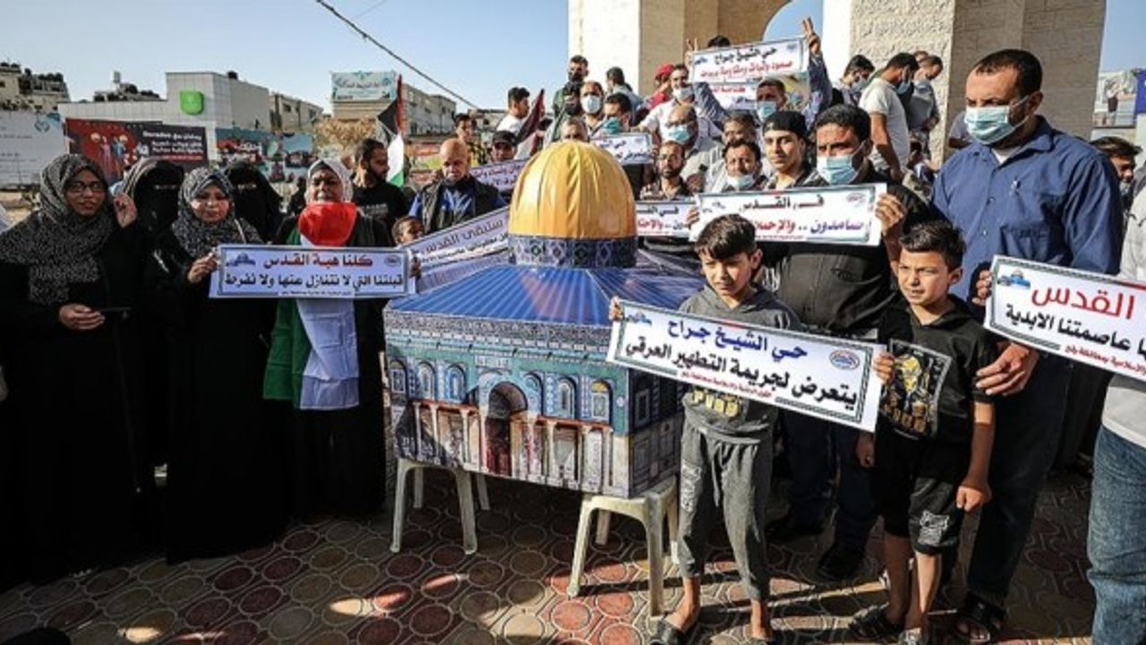 Gazze'de İsrail'in Kudüs'teki ihlalleri protesto edildi