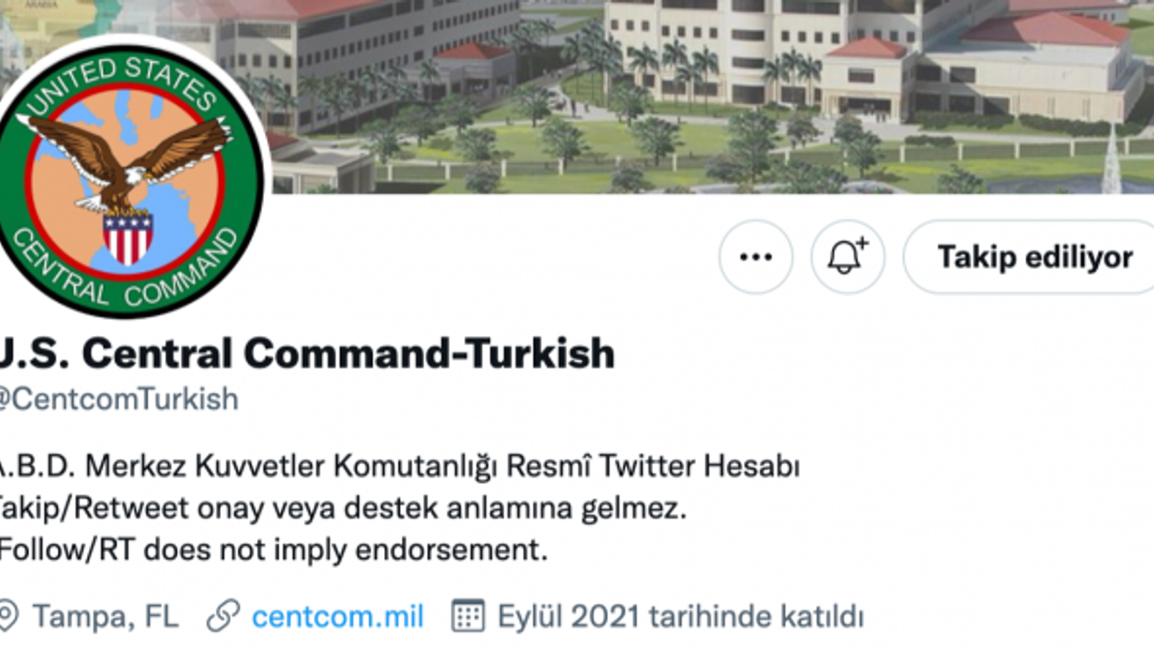 CENTCOM, Türkçe Twitter hesabı açtı
