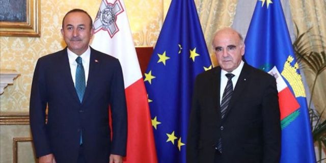 Çavuşoğlu, Malta Cumhurbaşkanı ile bir araya geldi