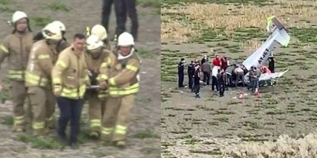 İstanbul'da eğitim uçağı düştü: Pilot ağır yaralı