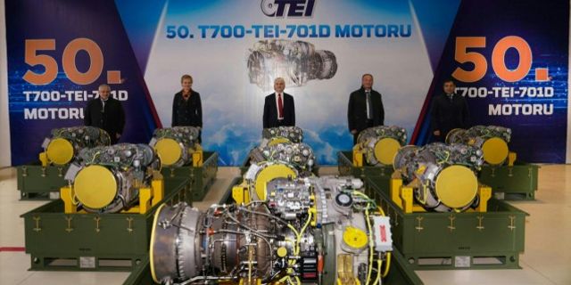 T700-TEI-701D motorunun 50'ncisi teslim edildi